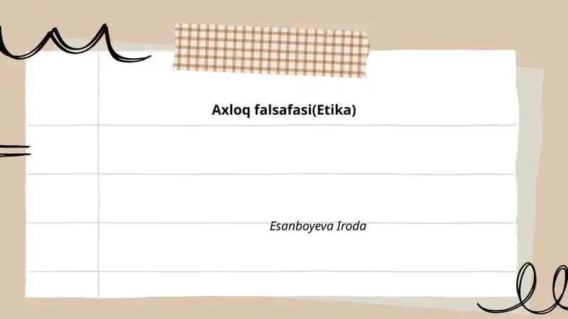 Axloq falsafasi(Etika)
