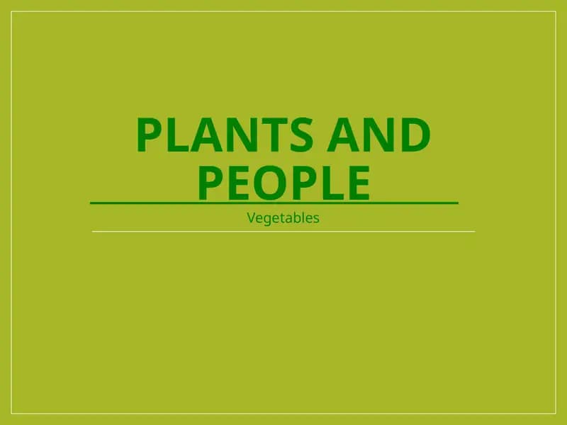 PLANTS AND PEOPLE