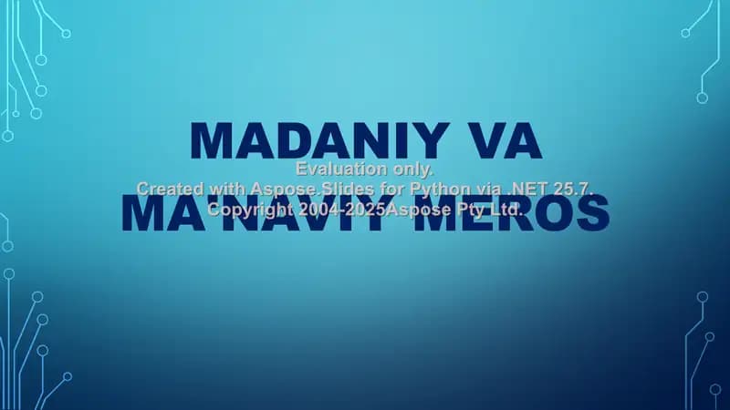 Madaniy va ma'naviy meros