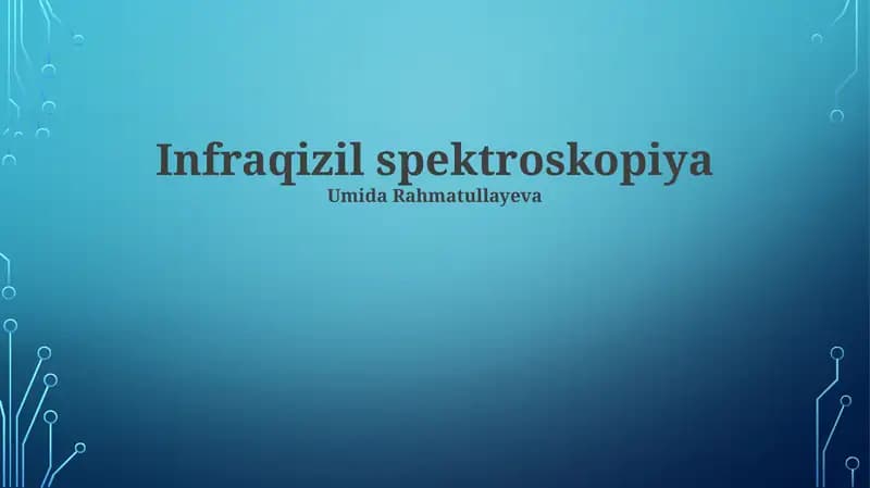 Infraqizil spektroskopiya
