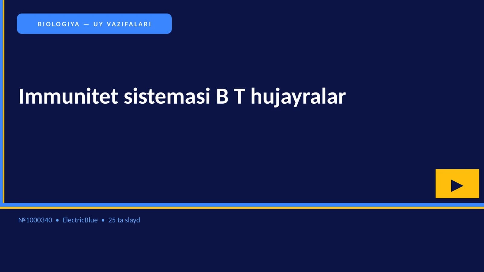 Immunitet sistemasi B T hujayralar