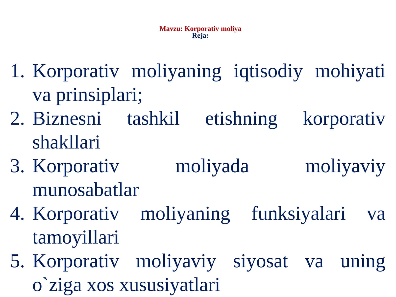 Korporativ moliya
