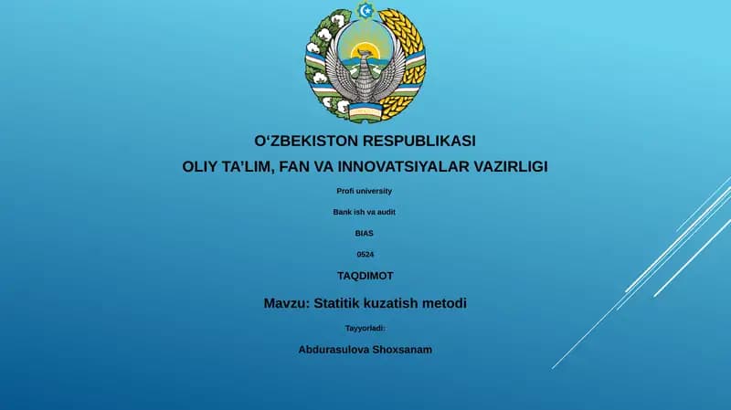 Statitik kuzatish metodi