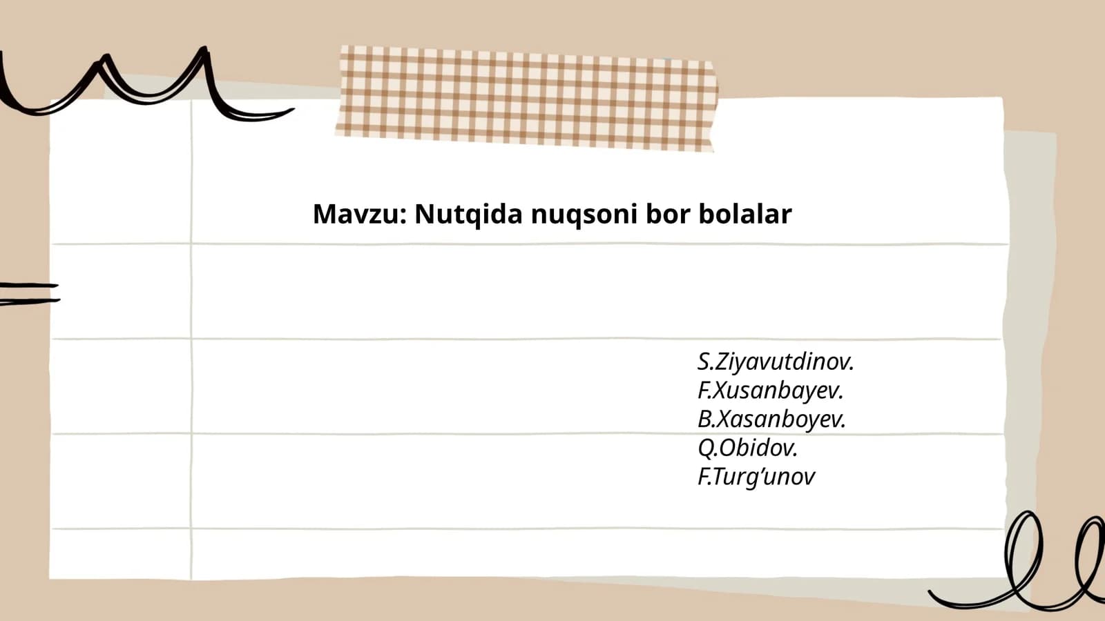 Nutqida nuqsoni bor bolalar