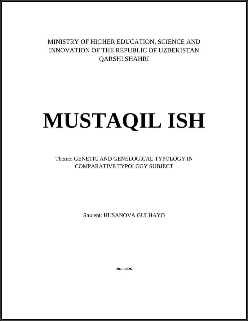 Genetic and Genealogical Typology in Comparative Typology