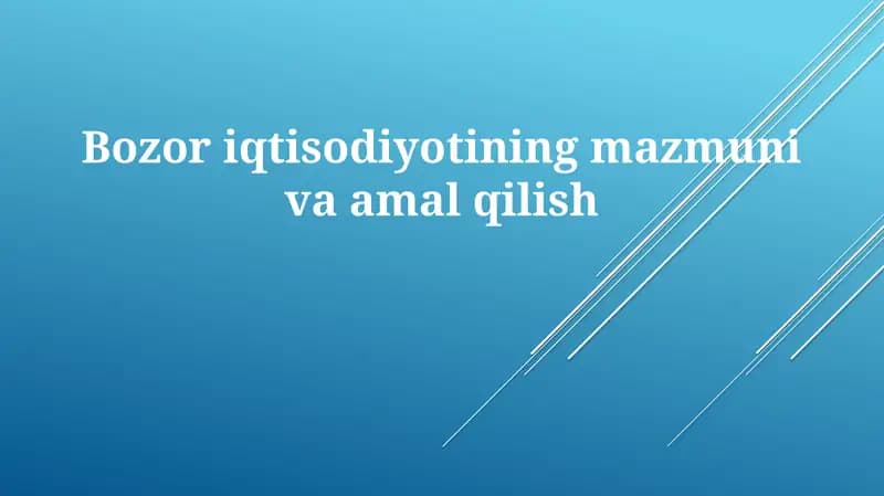 Bozor iqtisodiyoti
