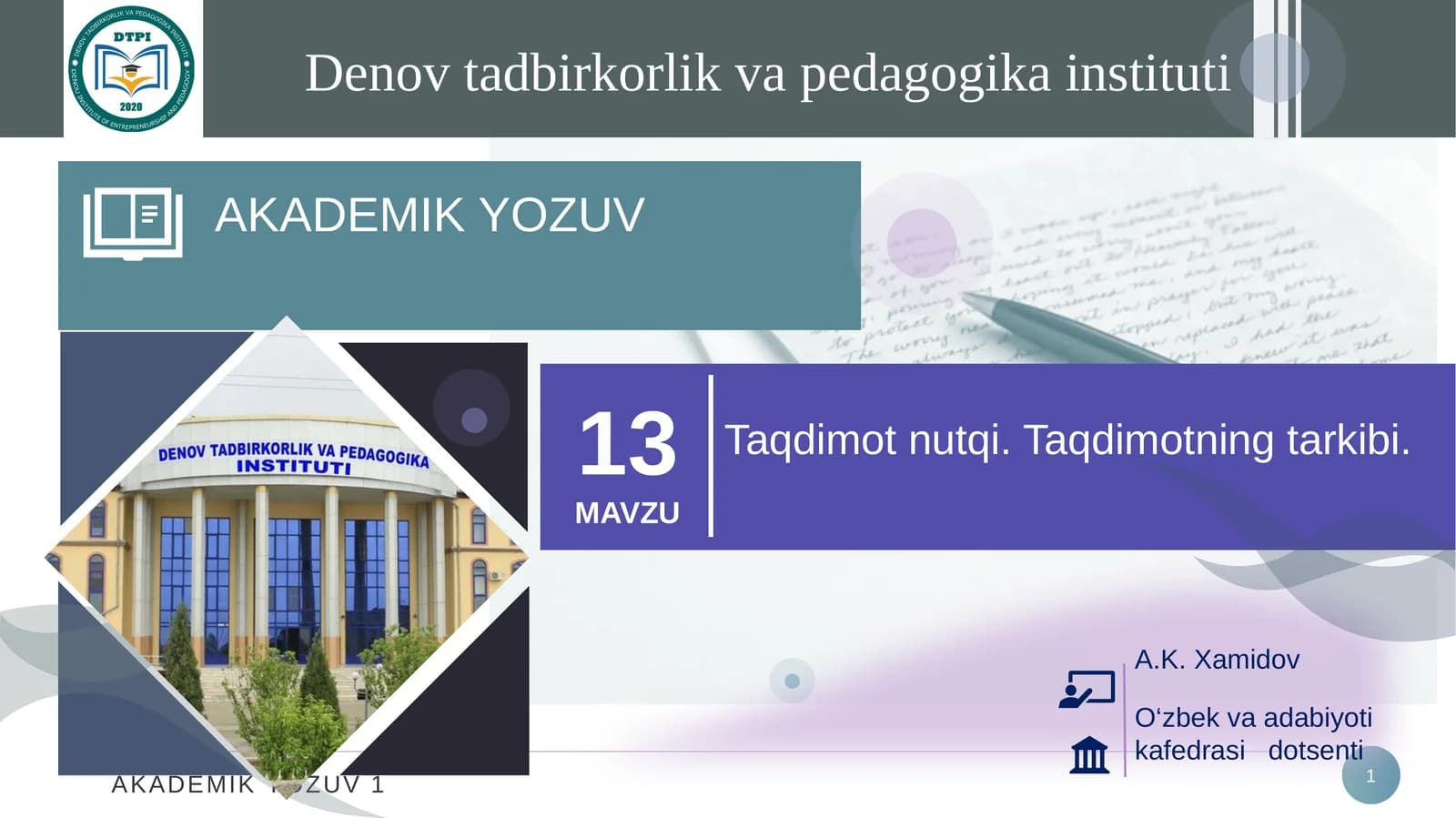 AKADEMIK YOZUV