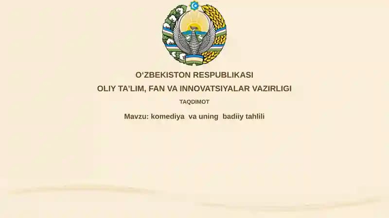 Komediya va uning badiiy tahlili