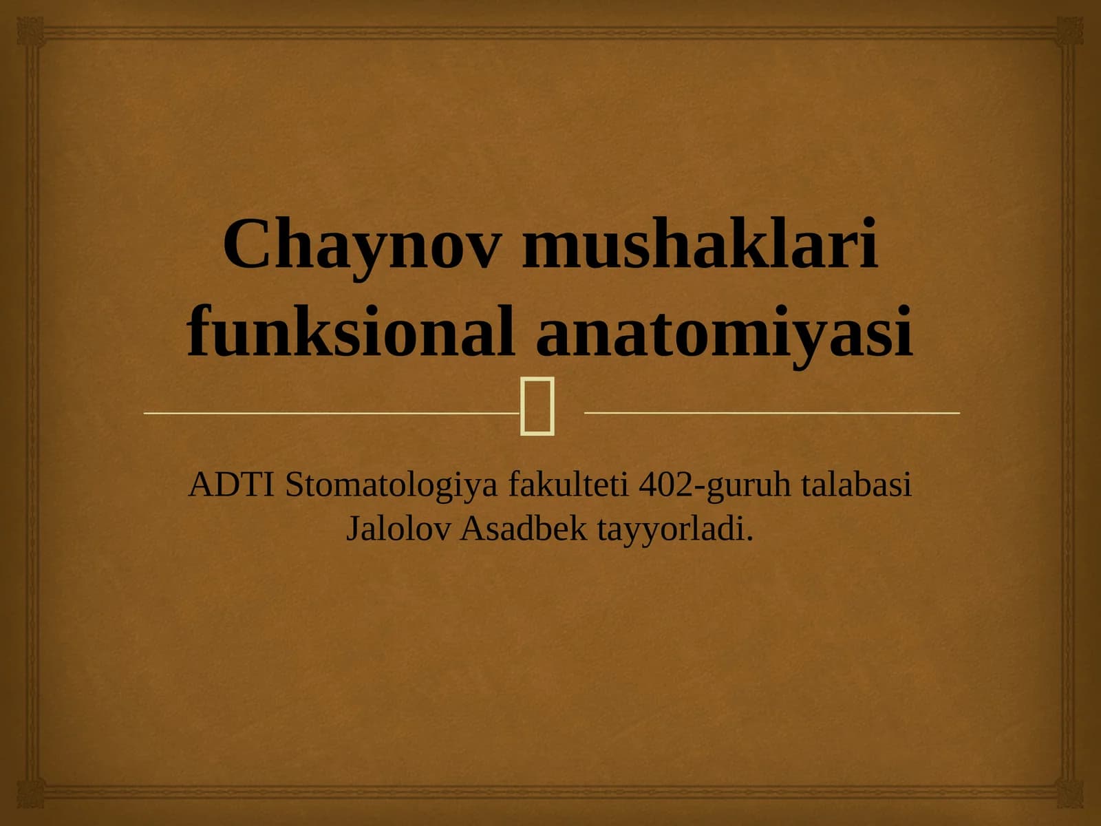 Chaynov mushaklari funksional anatomiyasi