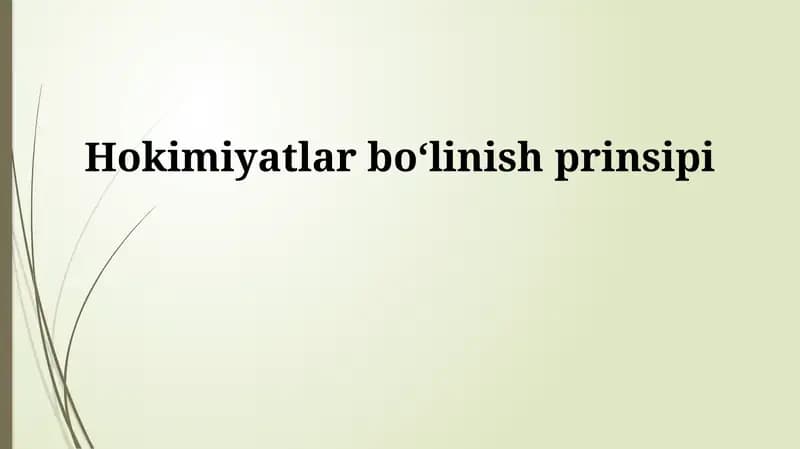 Hokimiyatlar boʻlinish prinsipi