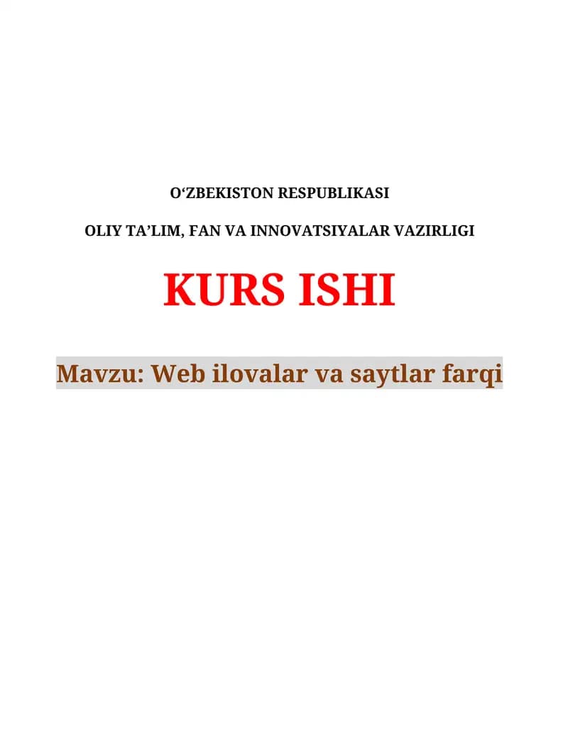 Web ilovalar va saytlar farqi