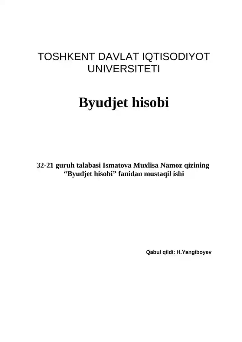 Byudjet hisobi
