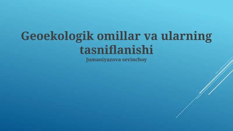 Gidroklimatik omillar klassifikatsiyasi