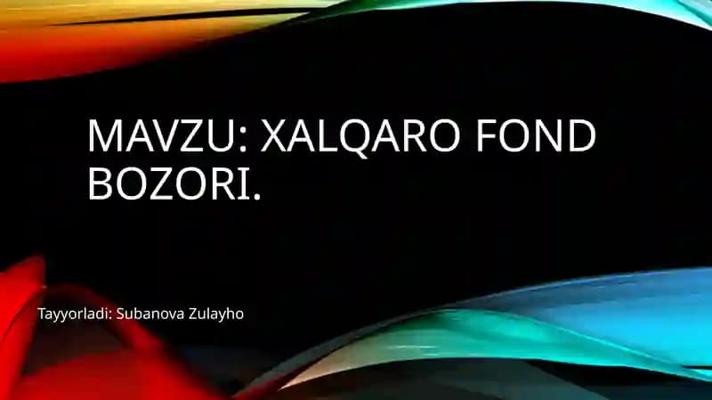 xalqaro fond bozori