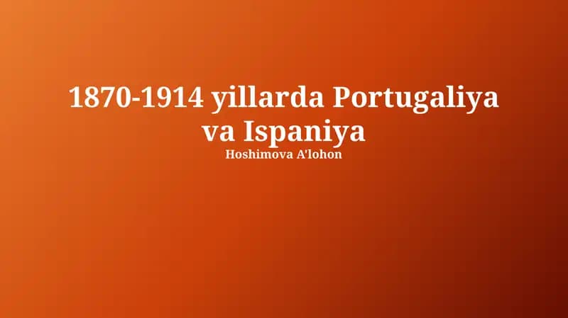 1870-1914 yillarda Portugaliya va Ispaniya