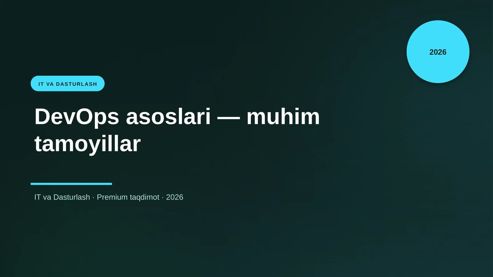 DevOps asoslari — muhim tamoyillar
