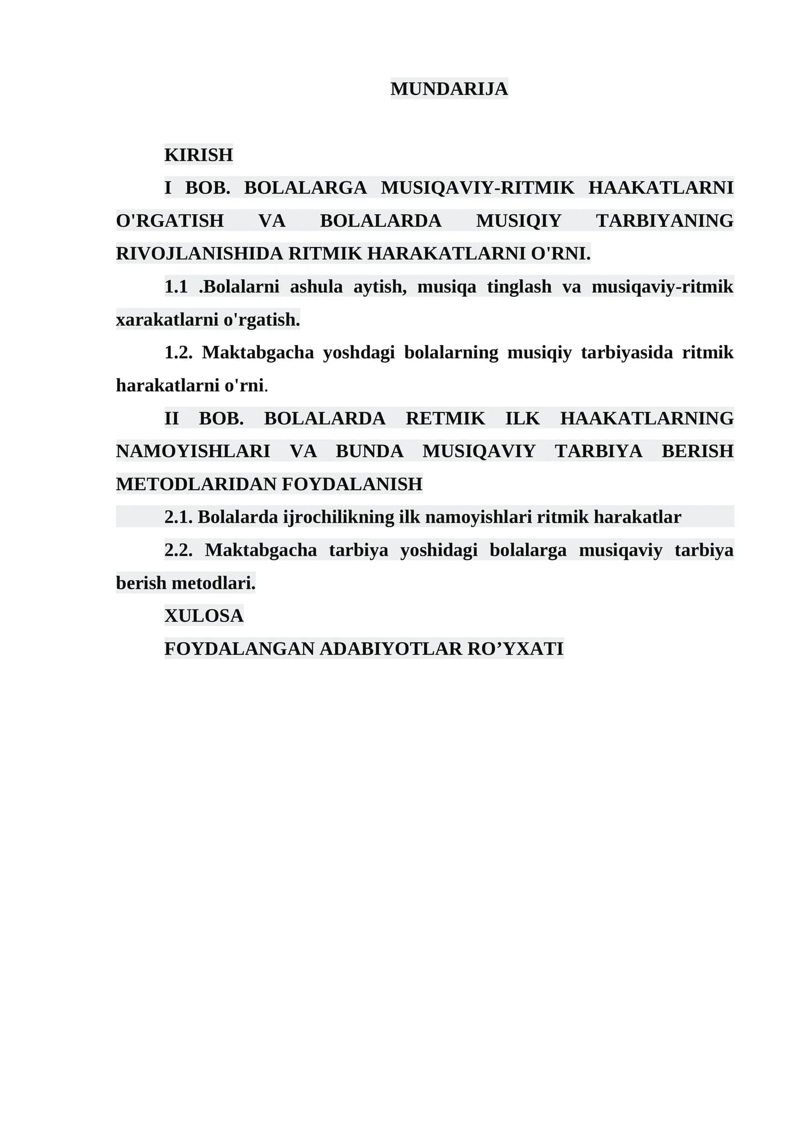 FOYDALANGAN ADABIYOTLAR RO’YXATI