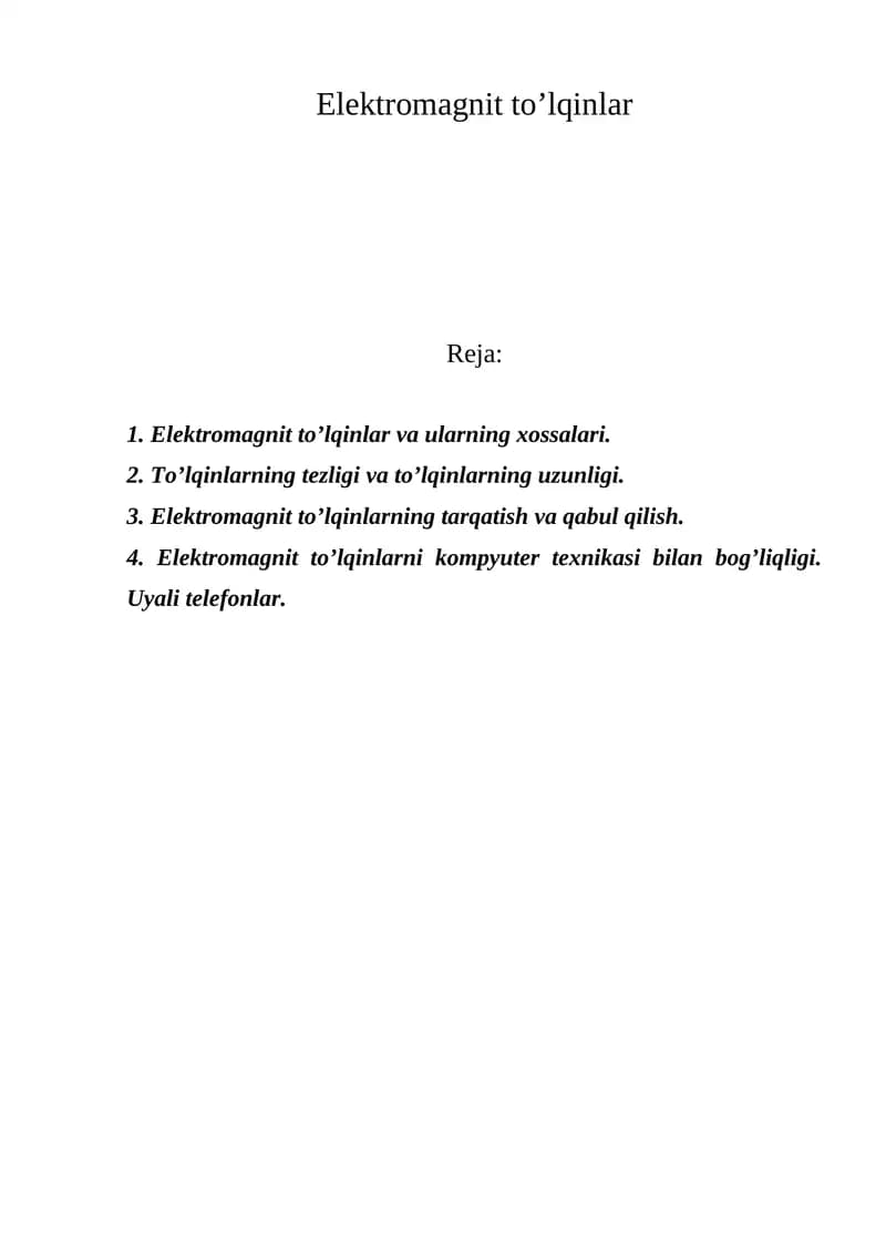 Elektromagnit to’lqinlar
