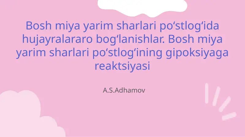 Poʻstloqdagi Hujayralararo Bogʻlanishlar
