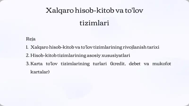 Xalqarohisob-kitobvato'lovtizimlari