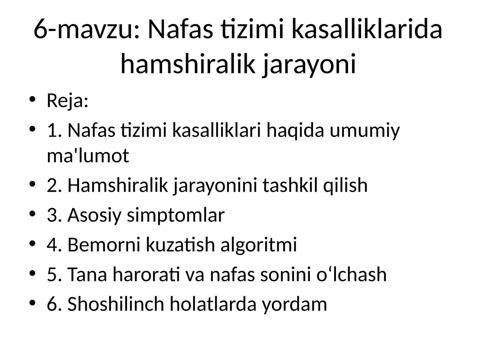 Nafas tizimi kasalliklari