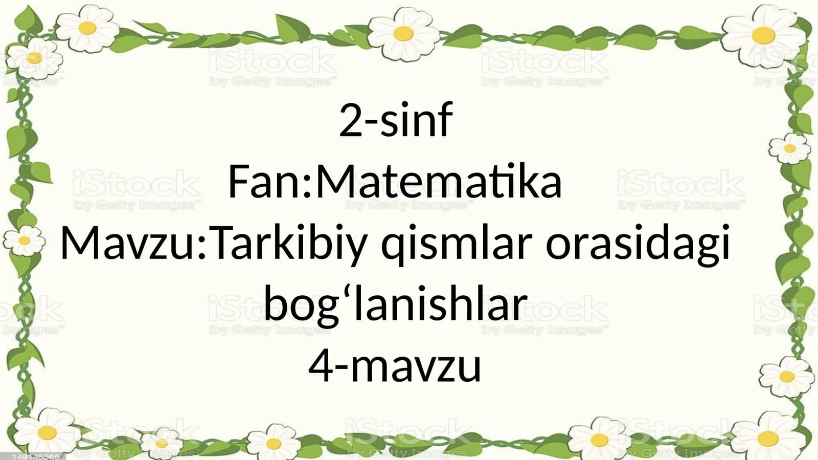 Matematika - Tarkibiy qismlar orasida bog‘lanishlar