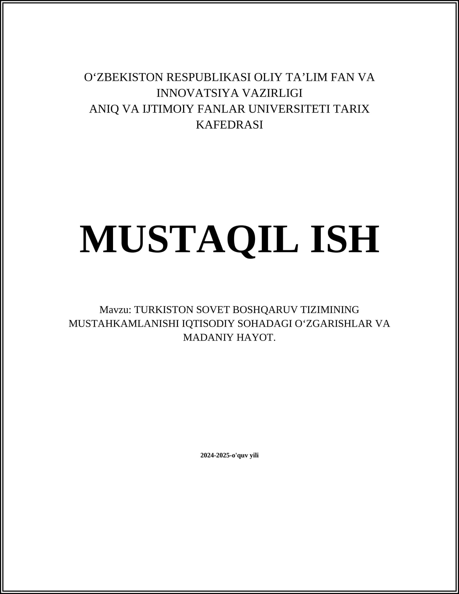 Turkiston Sovet Boshqaruv Tizimining Mustahkamlanishi