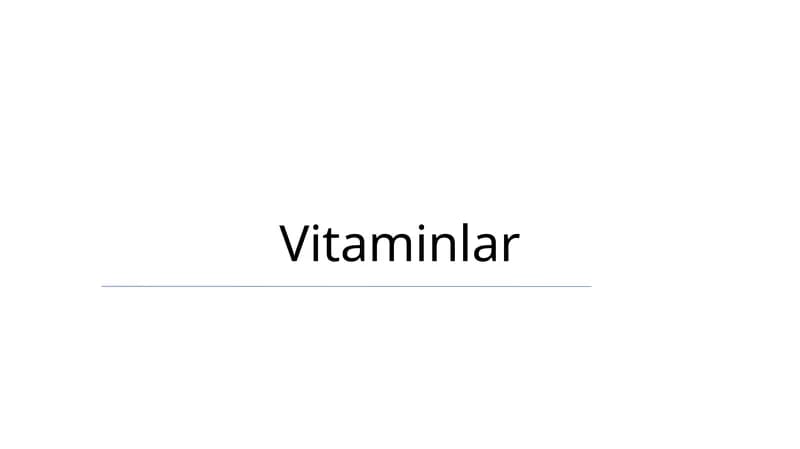 Vitaminlar