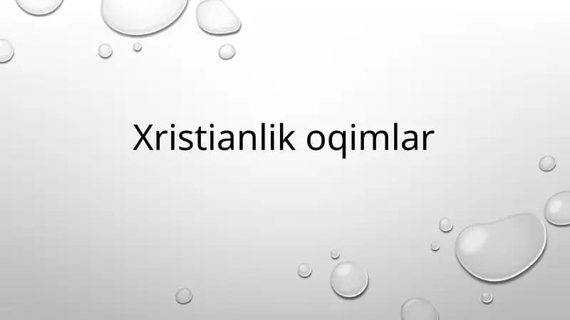 Xristianlik oqimlar
