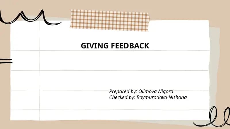 GIVING FEEDBACK