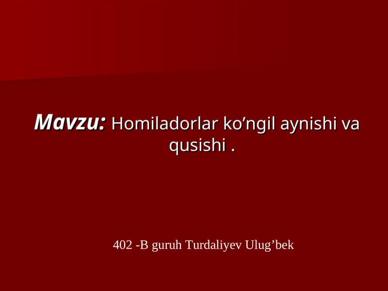 Хомиладорлик токсикозлари