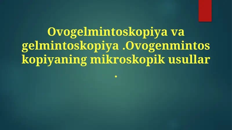 Ovogelmintoskopiyavagelmintoskopiya