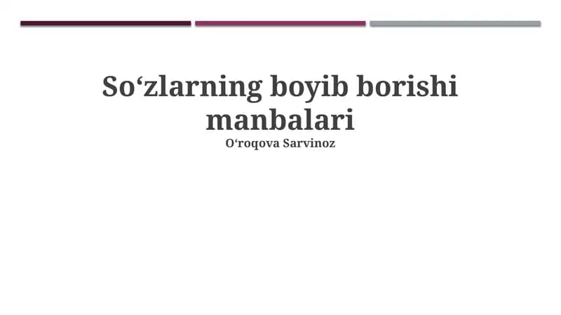 Soʻzlarning boyib borishi manbalari