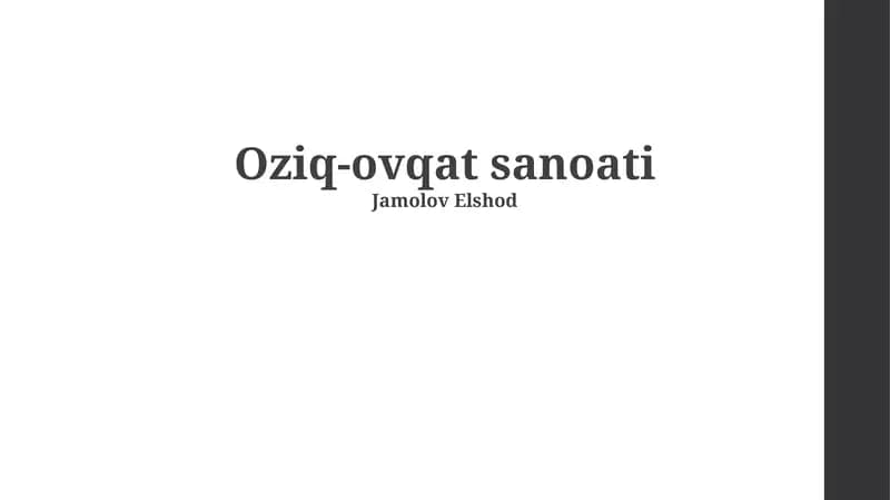 Oziq-ovqat sanoati