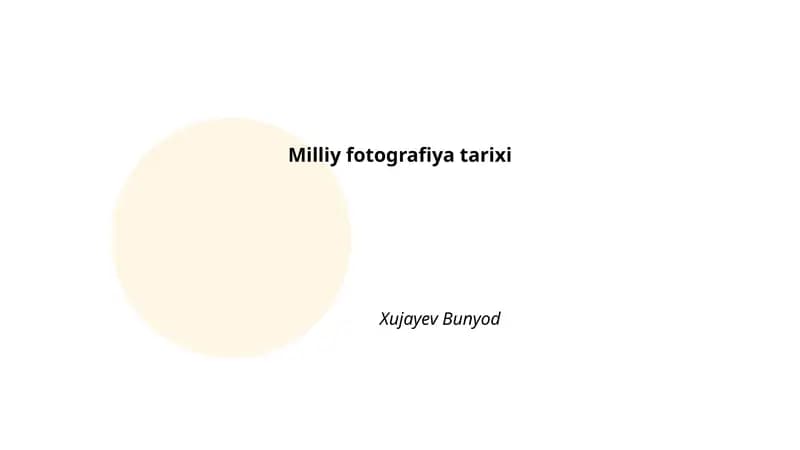 Milliy fotografiya tarixi