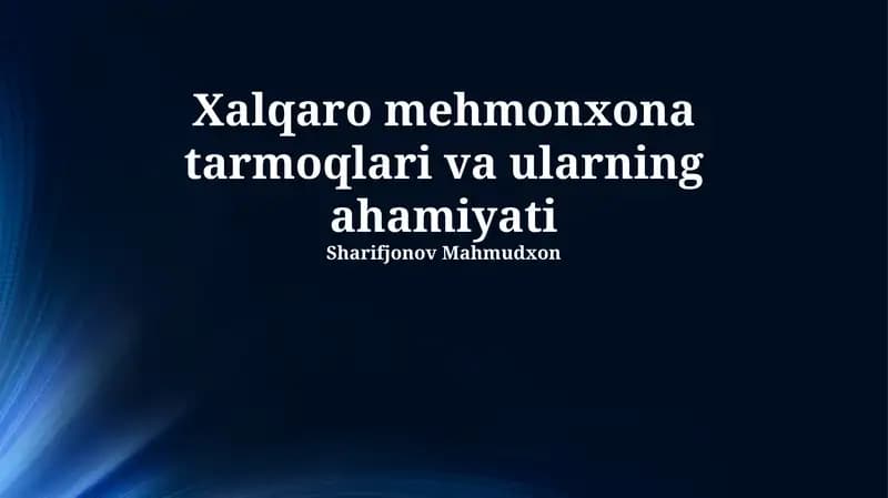 Xalqaro Mehmonxona Tarmoqlari