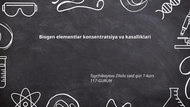 Biogen elementlar konsentratsiya va kasalliklari