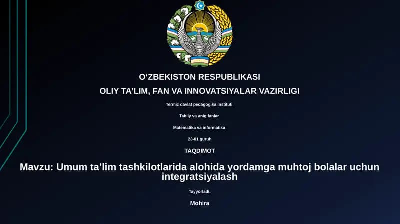 Integratsiya asoslari va muhit