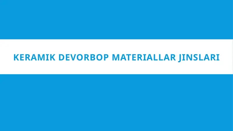 Keramik devor-bop materiallar jinslari