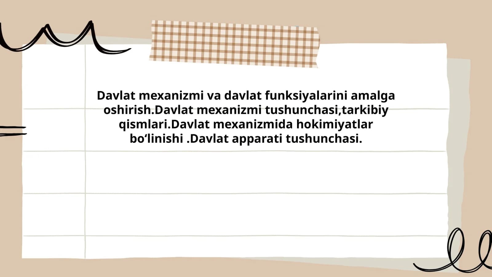 Davlat mexanizmi va davlat funksiyalari