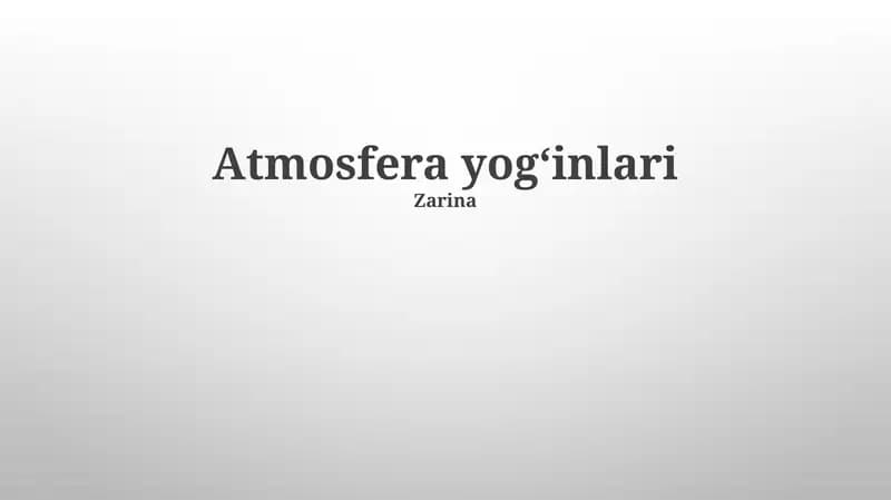 Atmosfera yogʻinlari