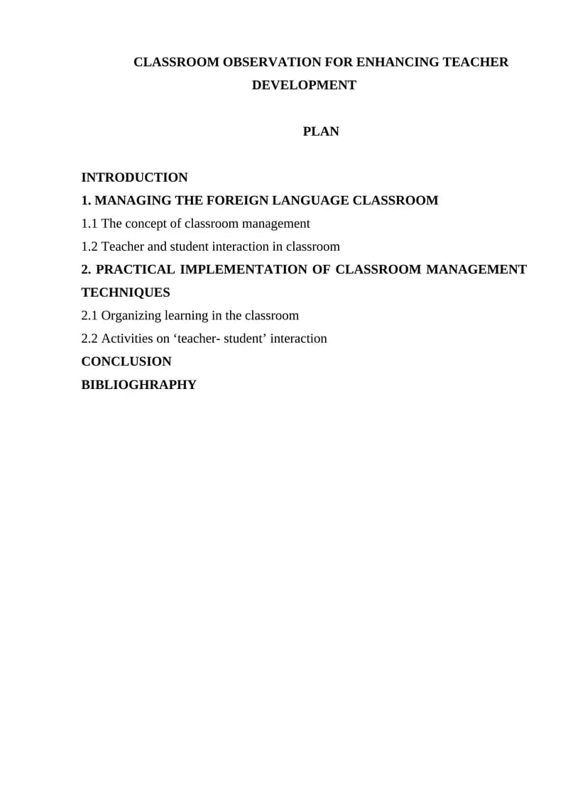 Managing the Foreign Language Classroom
