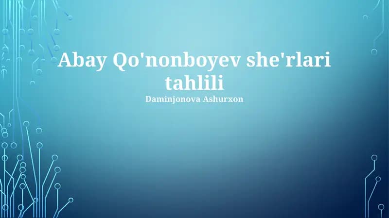 Abayning "Falsafiy-Tarbiyaviy G'oyalar"ida