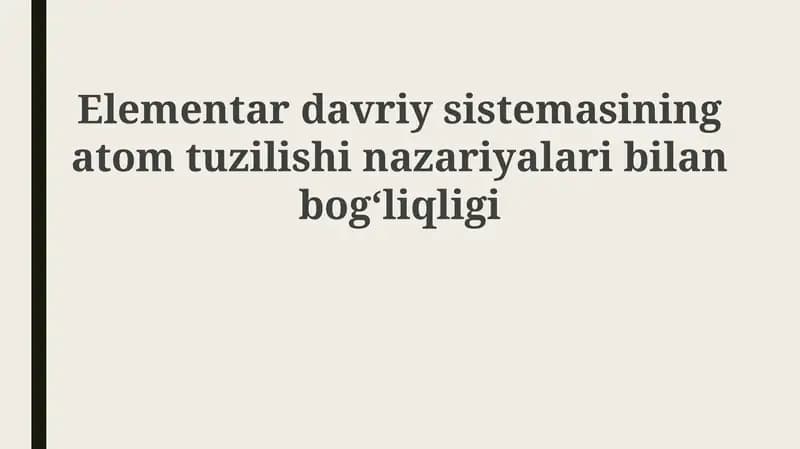 Atom tuzilishi nazariyasi