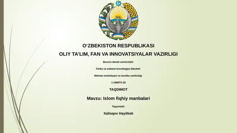 Islom fiqhiy manbalari