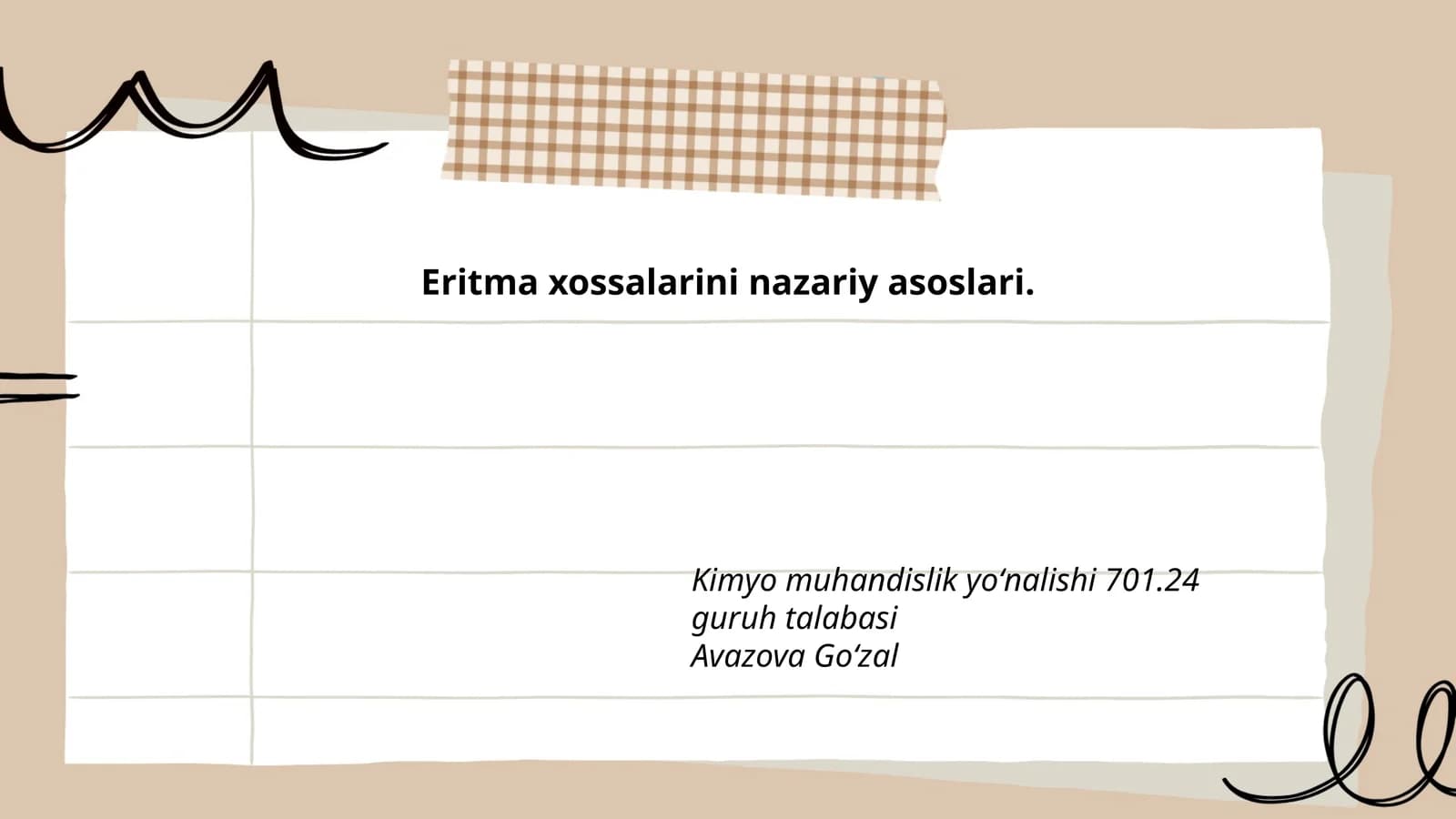 Eritma Xossalarini Nazariy Asoslari