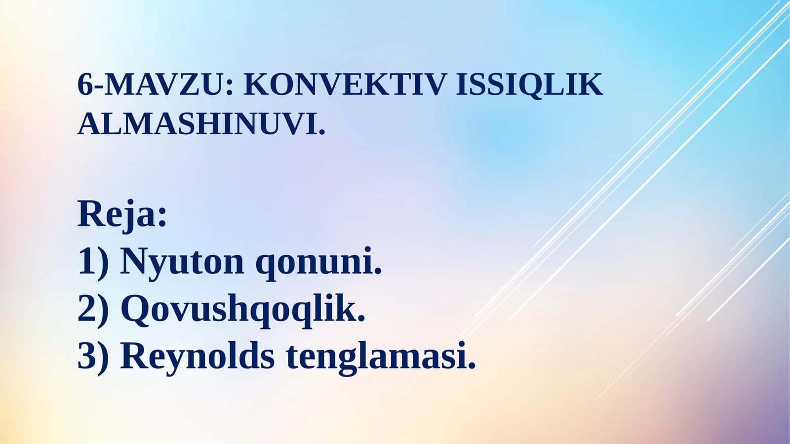 Konvektivissiqlik almashinuvi