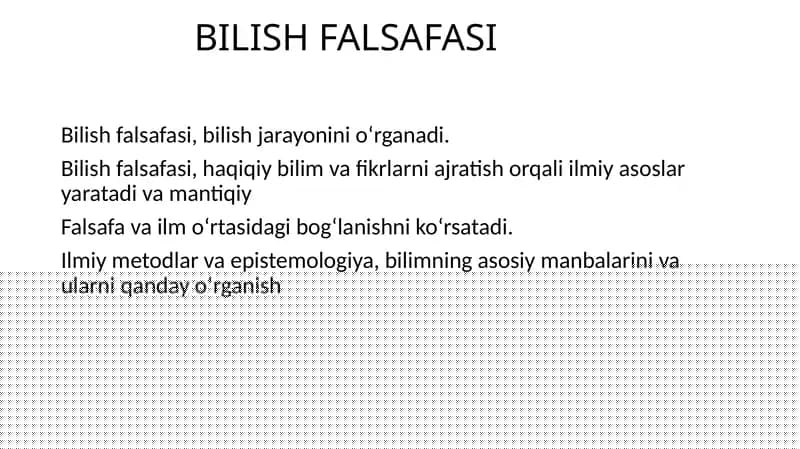 BILISH FALSAFASI