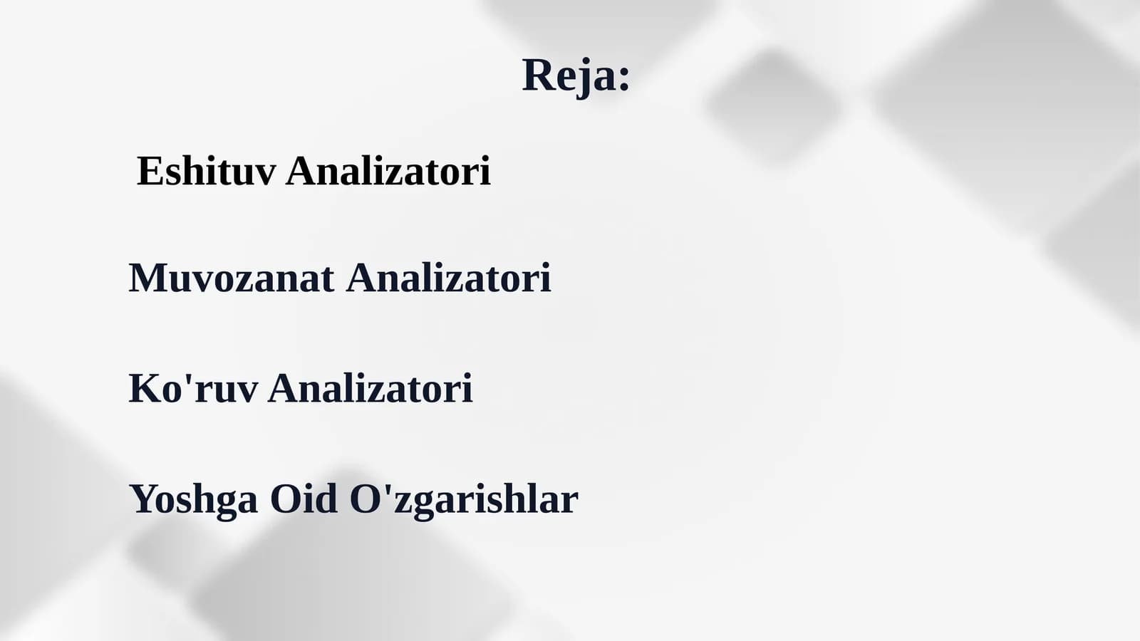 eshituv muvozanat ko’ruv analizatorlari
