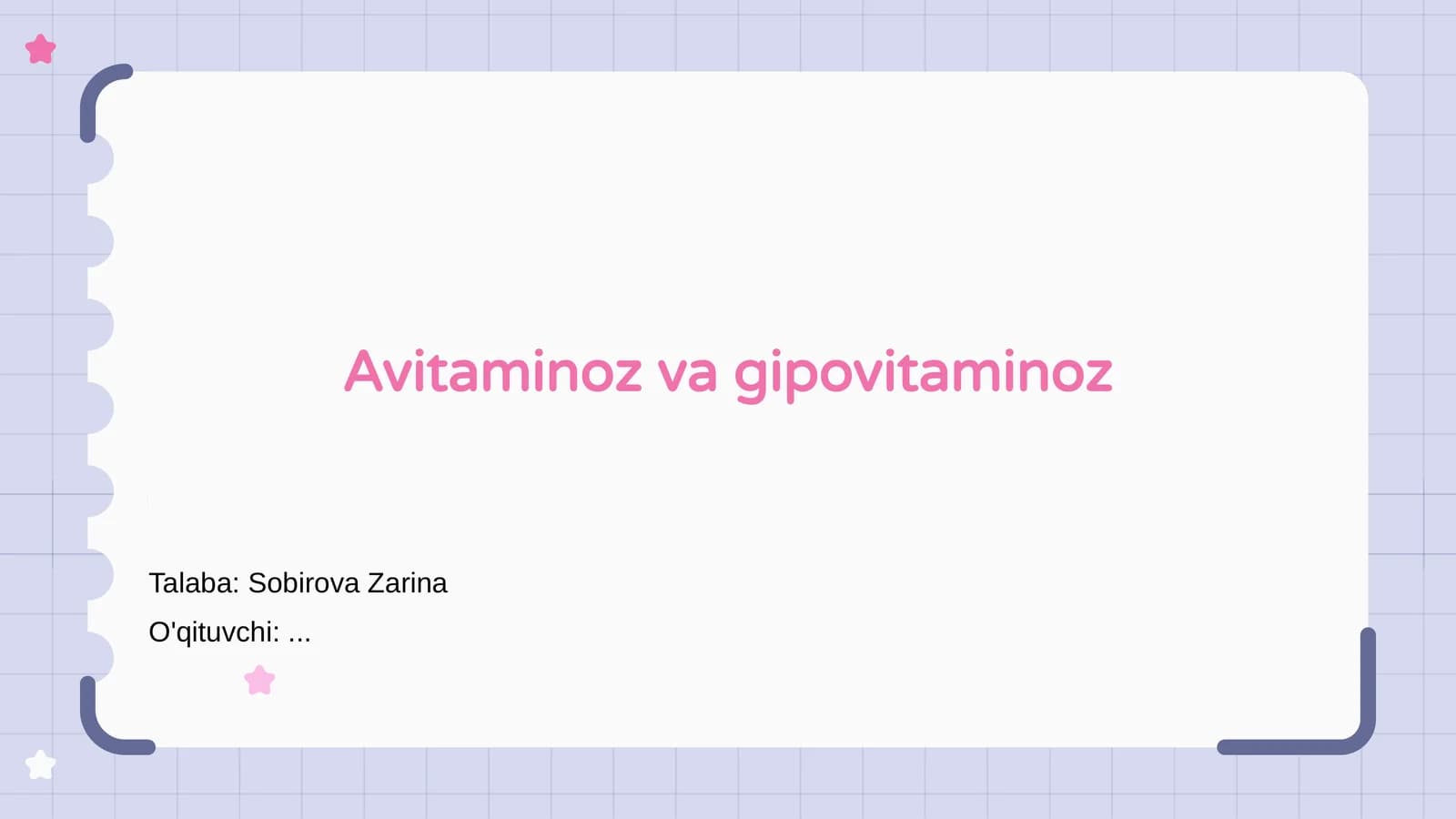Avitaminoz va gipovitaminoz